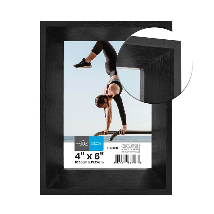Hauz FRM9985 - 4x6 Cadre de Photo Style Boite Noir - Simple Boutique