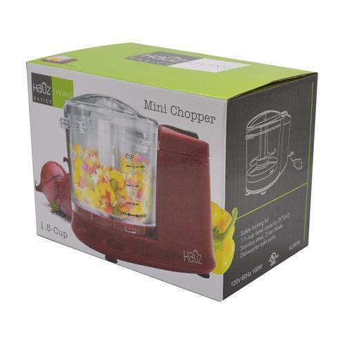 Hauz Mini Hachoir Electrique 1.5 Tasses 100W Rouge - Simple Boutique