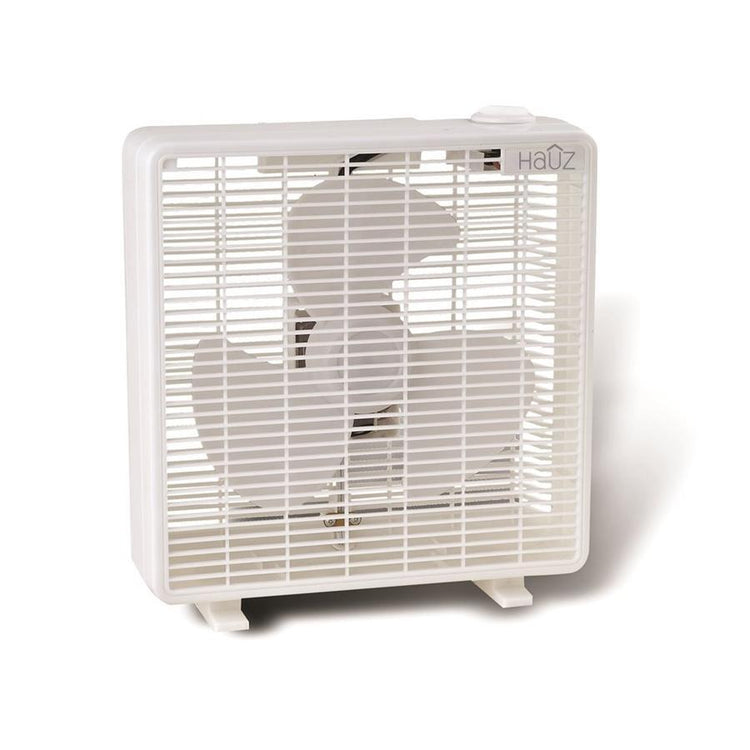 Hauz - Ventillateur Carré de 10", Réglage à 3 Vitesses, Moteur Silencieux, Blanc - Simple Boutique