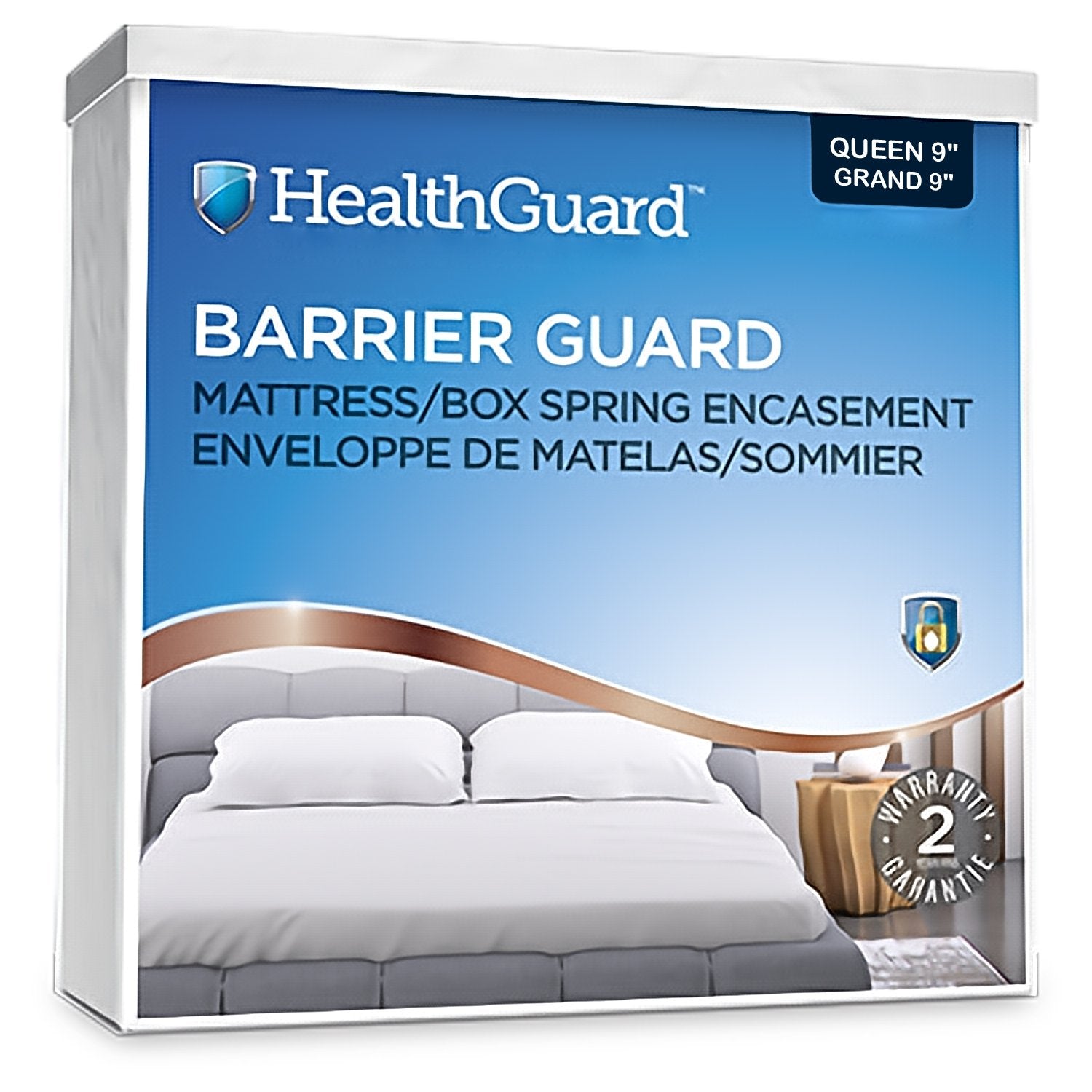 HealthGuard Barrier Guard Enveloppe de Matelas et Sommier Grand / Queen 9" - Liquidation Vente Finale - Simple Boutique