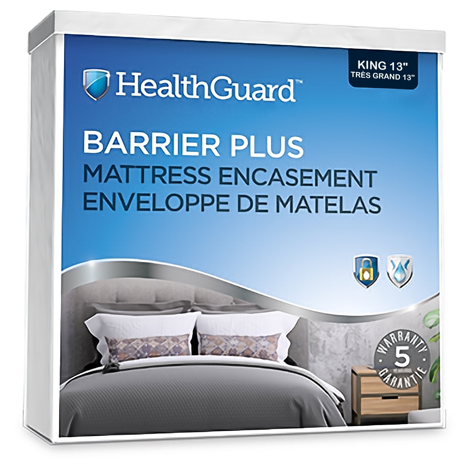 HealthGuard Barrier Plus Terry Surface Enveloppe de Matelas Très Grand / King 13" - Liquidation Vente Finale - Simple Boutique