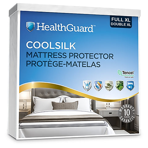 HealthGuard Coolsilk 5 Sided Tencel Jersey Protecteur de Matelas Imperméable Double Extra Long