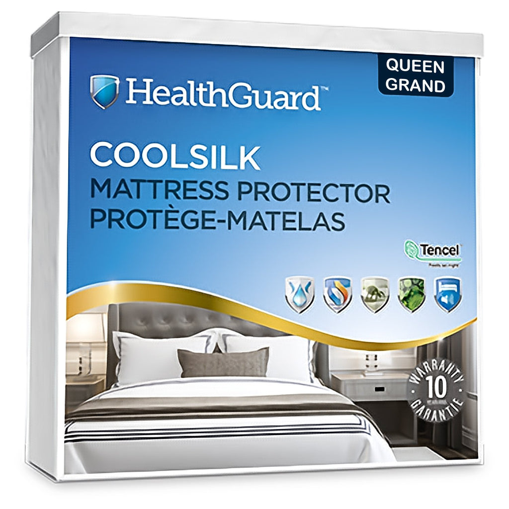 HealthGuard Coolsilk 5 Sided Tencel Jersey Protecteur de Matelas Imperméable Grand / Queen