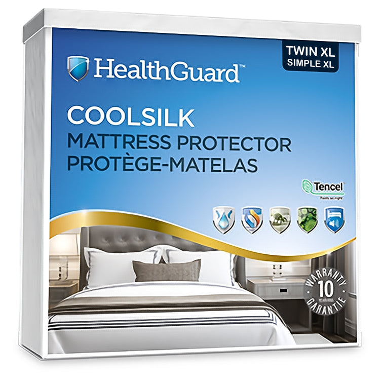 HealthGuard Coolsilk 5 Sided Tencel Jersey Protecteur de Matelas Imperméable Simple Extra Long - Liquidation Vente Finale - Simple Boutique