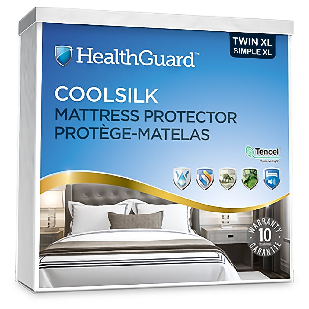 HealthGuard Coolsilk 5 Sided Tencel Jersey Protecteur de Matelas Imperméable Simple Extra Long