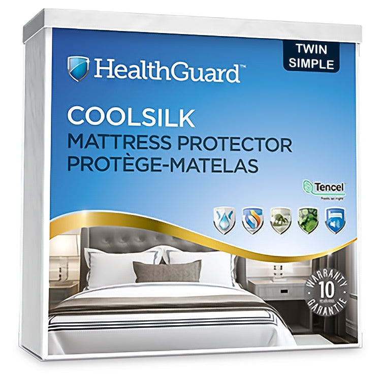 HealthGuard Coolsilk 5 Sided Tencel Jersey Protecteur de Matelas Imperméable Simple - Liquidation Vente Finale - Simple Boutique