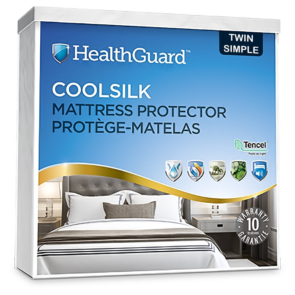 HealthGuard Coolsilk 5 Sided Tencel Jersey Protecteur de Matelas Imperméable Simple