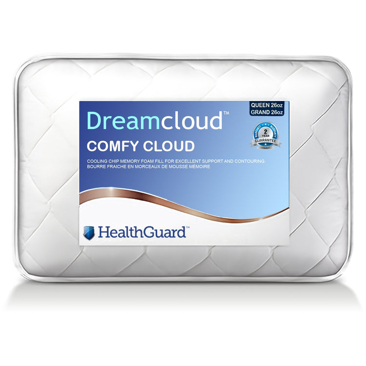 HealthGuard Dreamcloud Comfy Cloud Avec Particules de Mousse Mémoire Oreiller Grand / Queen - Liquidation Vente Finale - Simple Boutique
