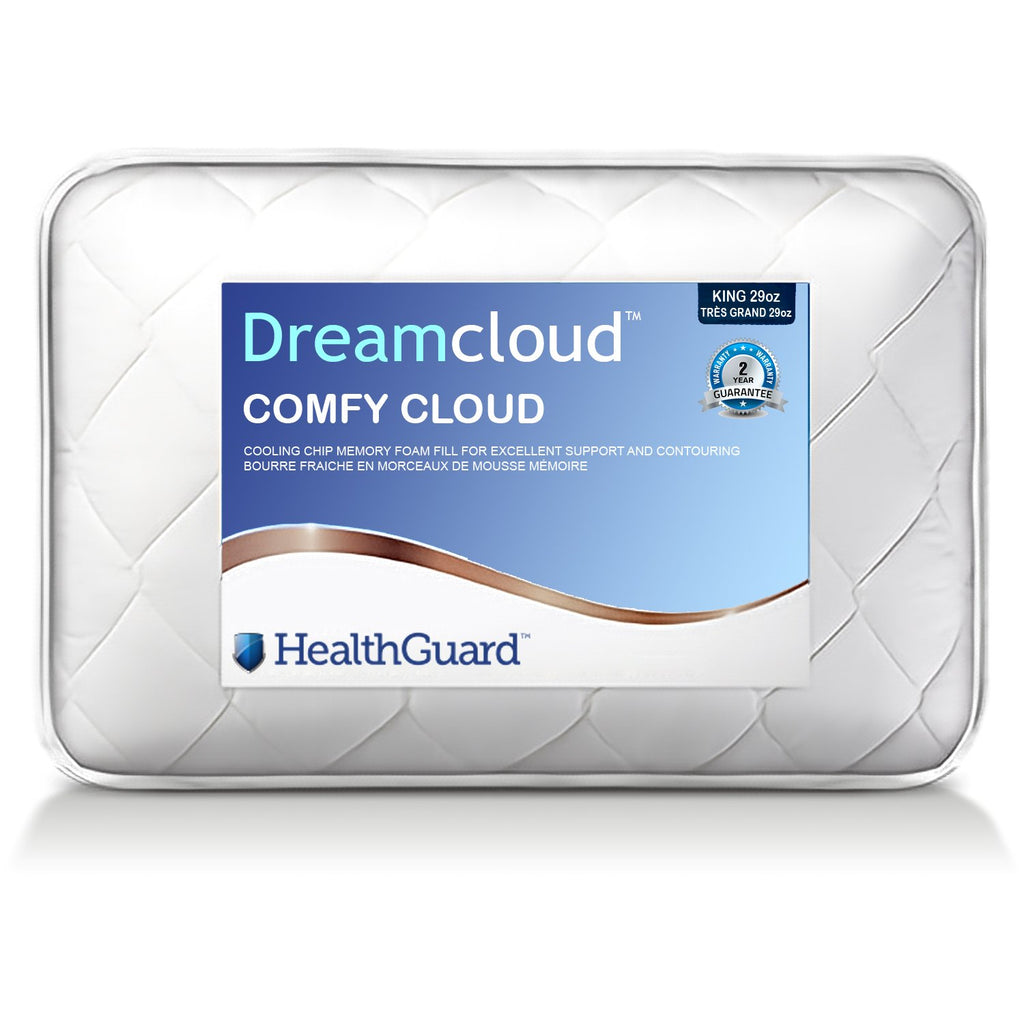 HealthGuard Dreamcloud Comfy Cloud Avec Particules de Mousse Mémoire Oreiller Très Grand / King