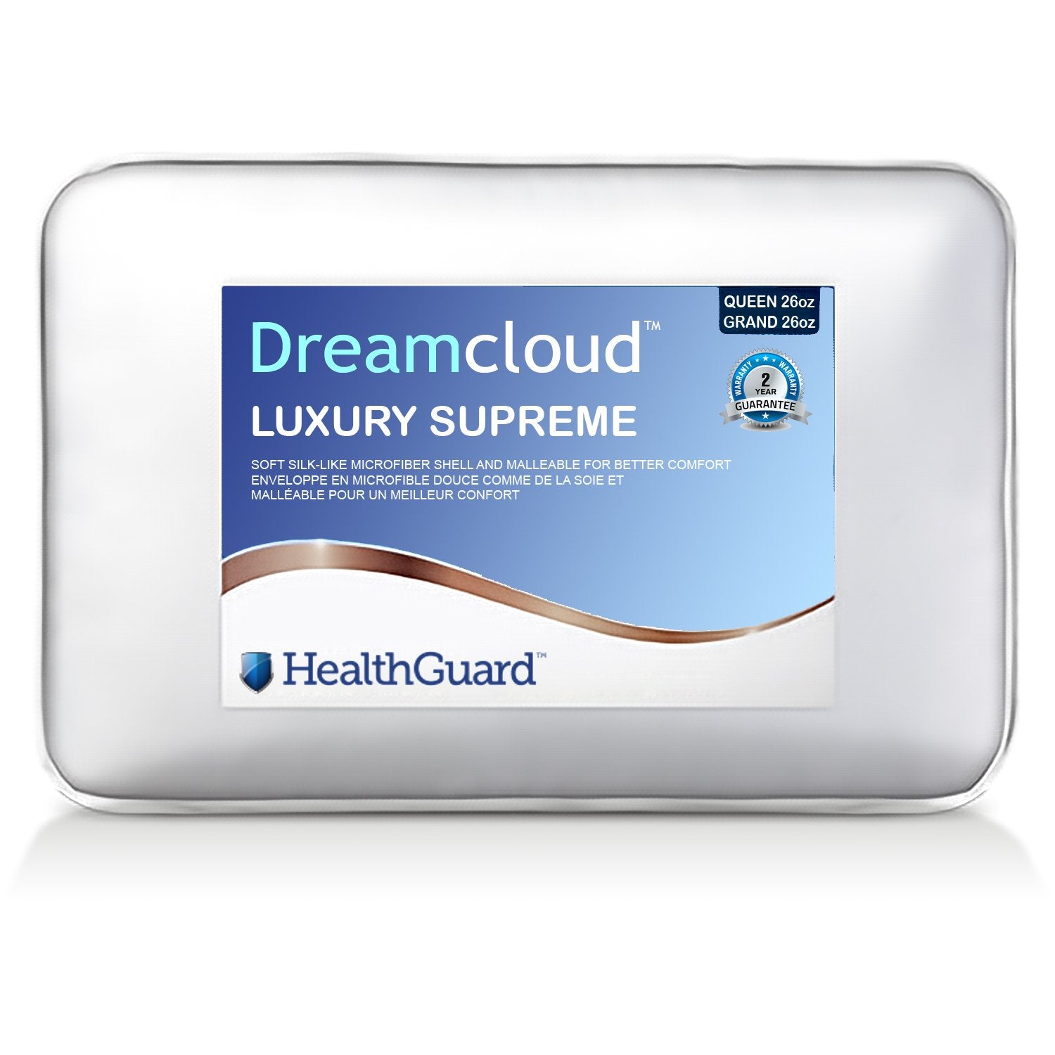 HealthGuard Dreamcloud Luxury Supreme Poly Remplie de Coquilles Oreiller Grand / Queen - Liquidation Vente Finale - Simple Boutique