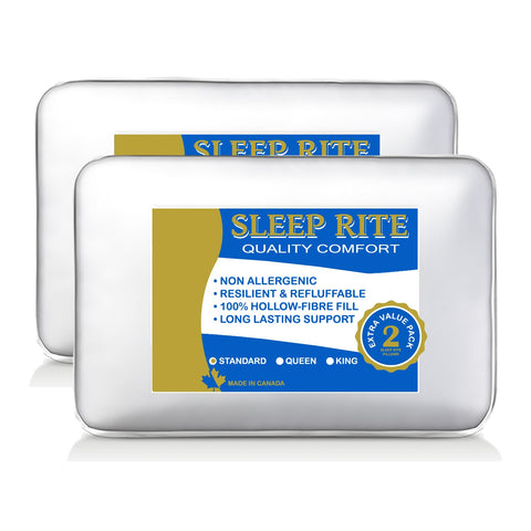 HealthGuard Dreamcloud Sleeprite Poly Filled Oreiller Standard (Paquet de 2)