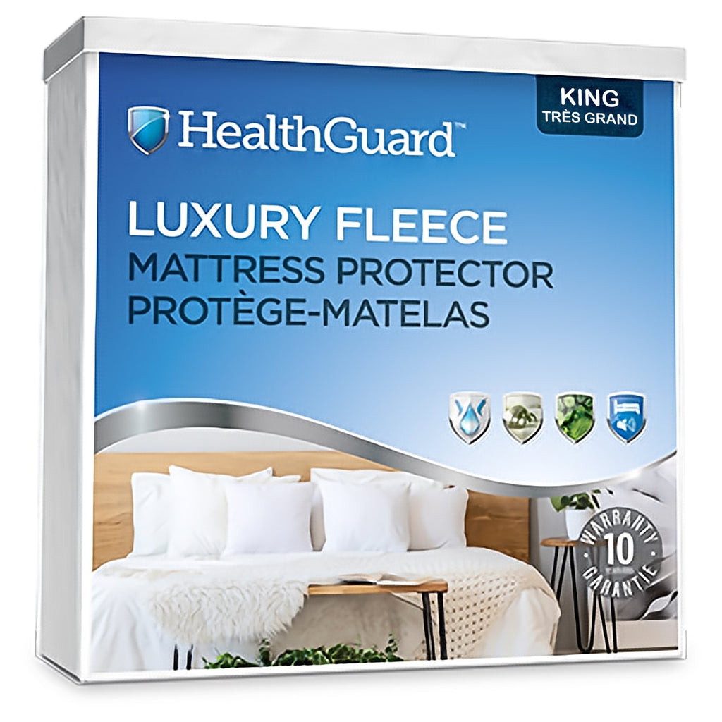 HealthGuard Luxury Fleece Protecteur de Matelas Imperméable Très Grand / King