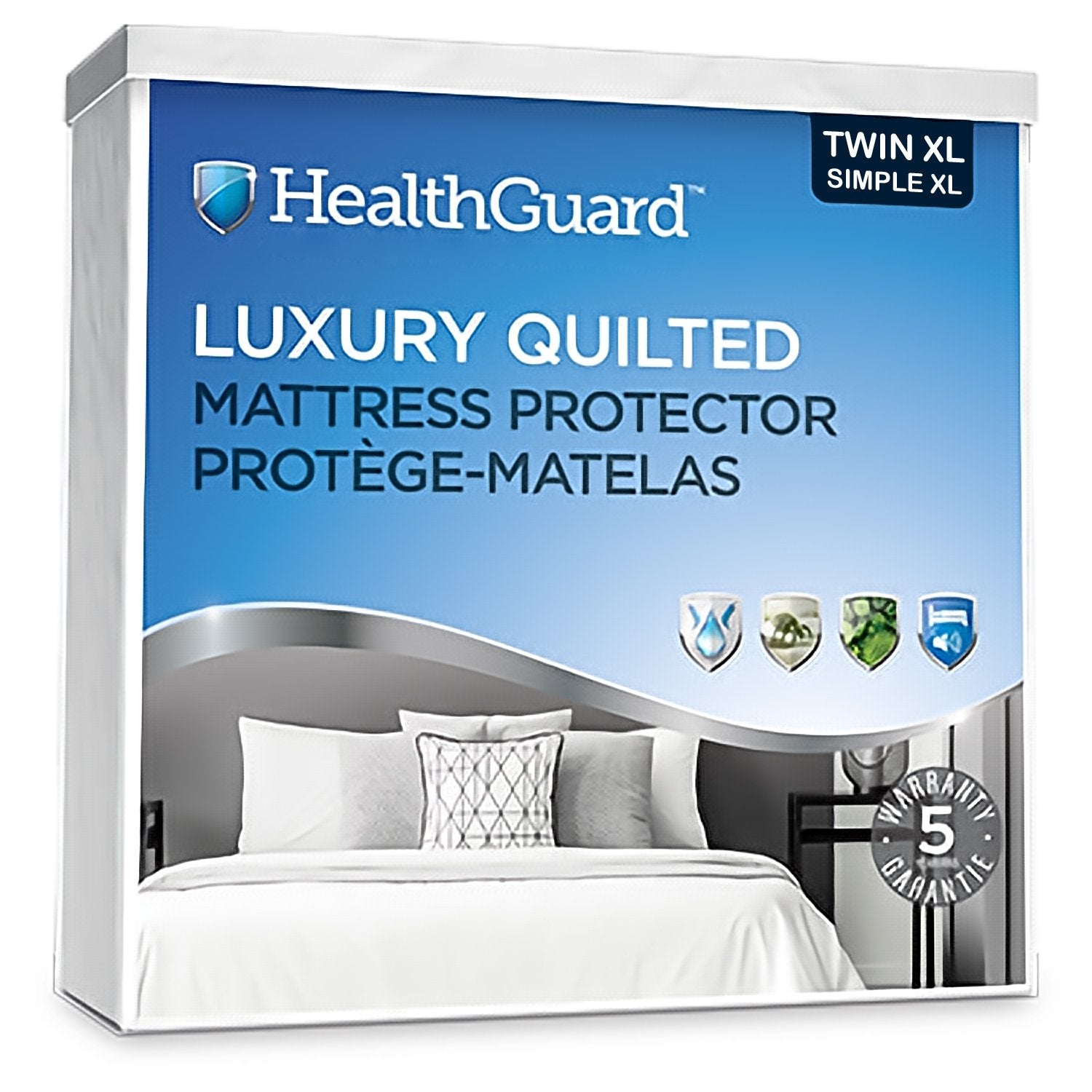 HealthGuard Luxury Quilted Protecteur de Matelas Imperméable Simple Extra Long - Liquidation Vente Finale - Simple Boutique