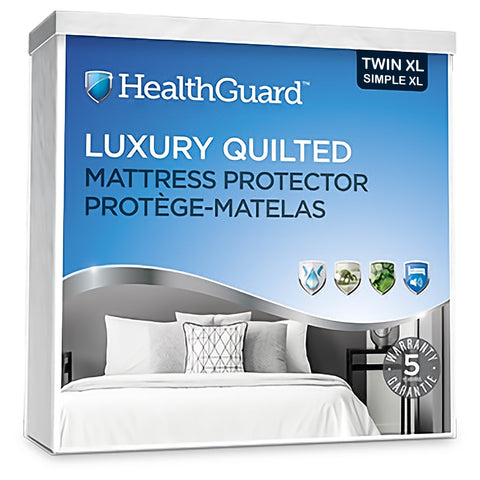 HealthGuard Luxury Quilted Protecteur de Matelas Imperméable Simple Extra Long