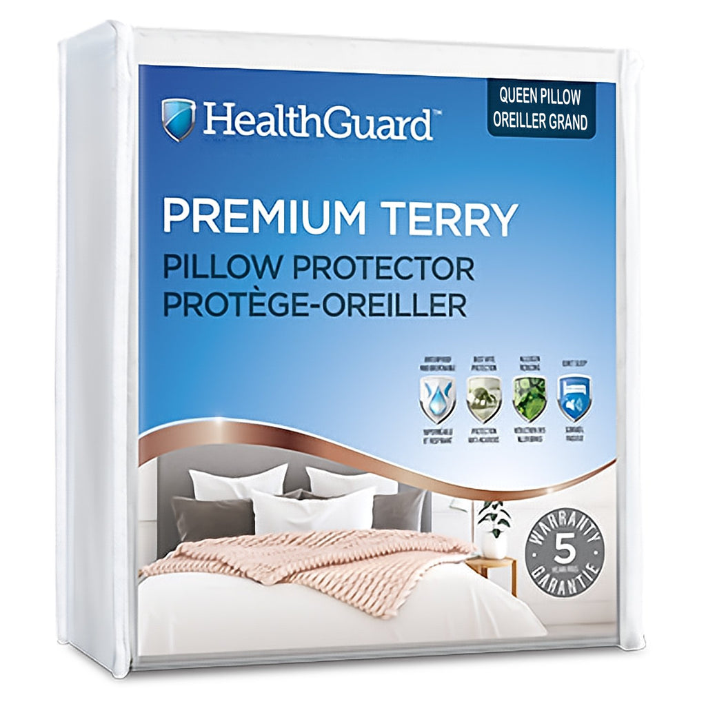 HealthGuard Premium Terry Protecteur d'Oreiller Imperméable Grand / Queen