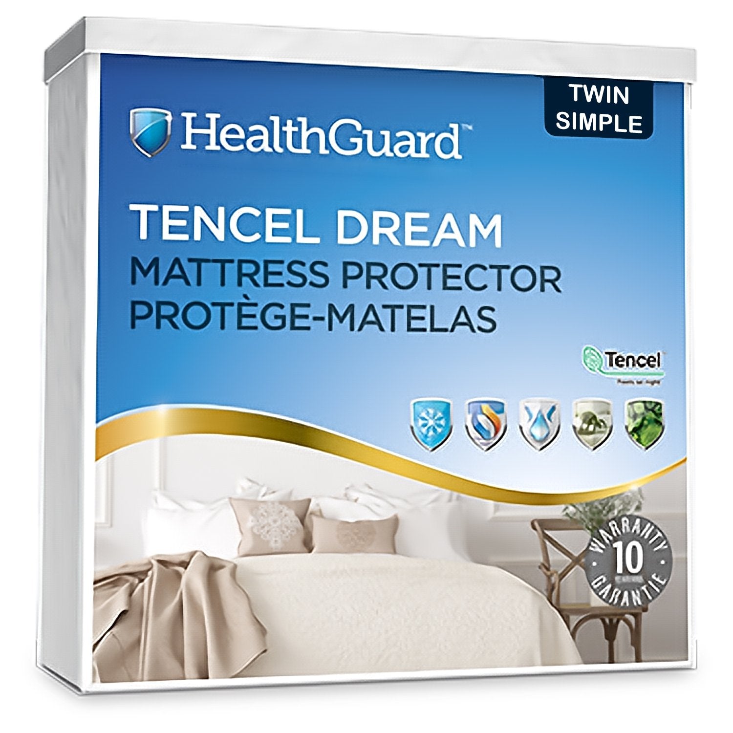 HealthGuard Tencel Dream Protecteur de Matelas Imperméable Simple - Liquidation Vente Finale - Simple Boutique