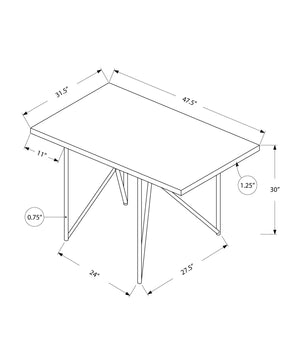 I 1039 Table A Manger, 48" Rectangulaire, Petit, Cuisine, Salle À Manger, Métal, Stratifié, Brun, Chrome, Contemporain, Moderne - Simple Boutique
