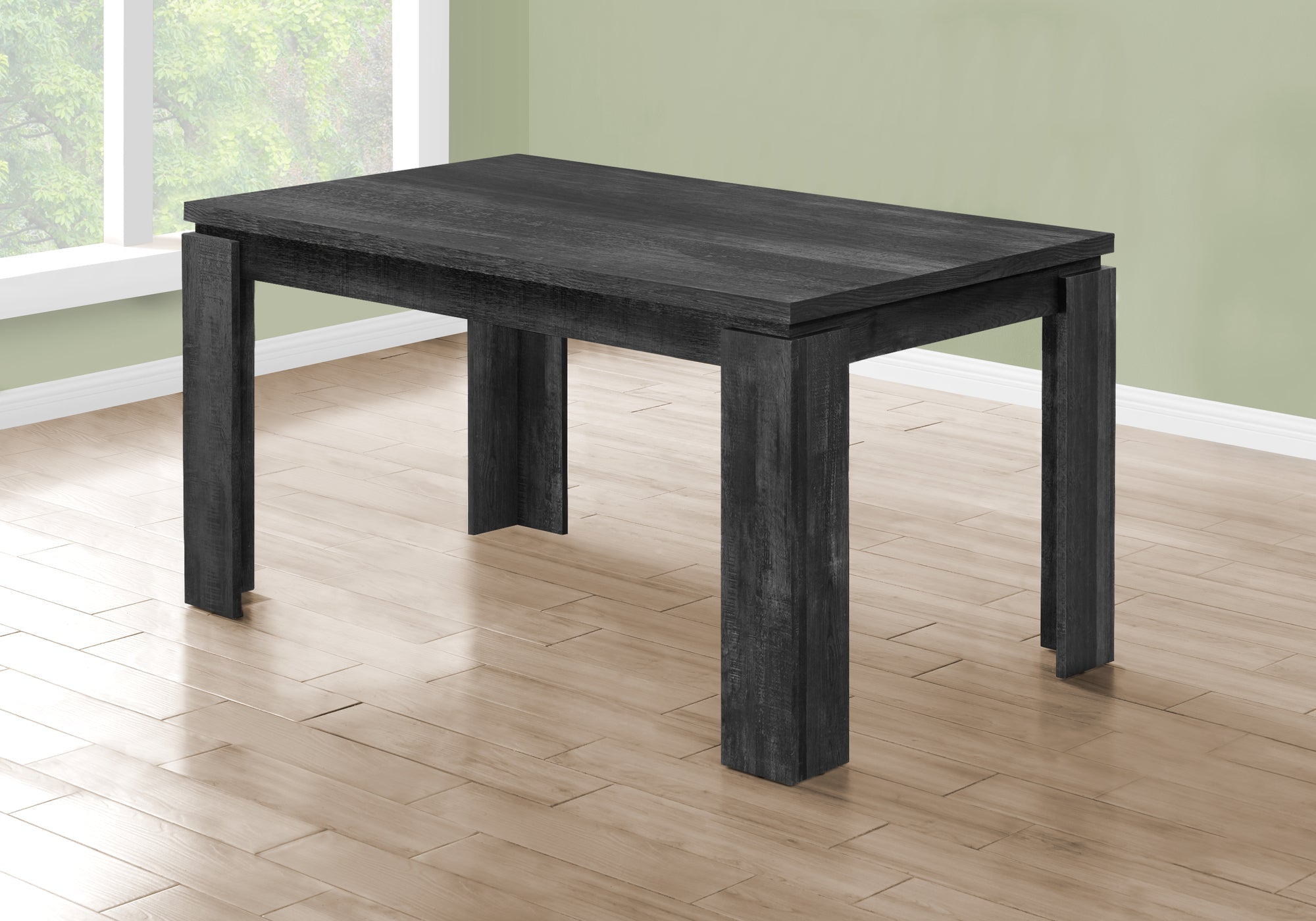 I 1089 Table A Manger, 60" Rectangulaire, Cuisine, Salle À Manger, Stratifié, Noir, Contemporain, Moderne - Simple Boutique