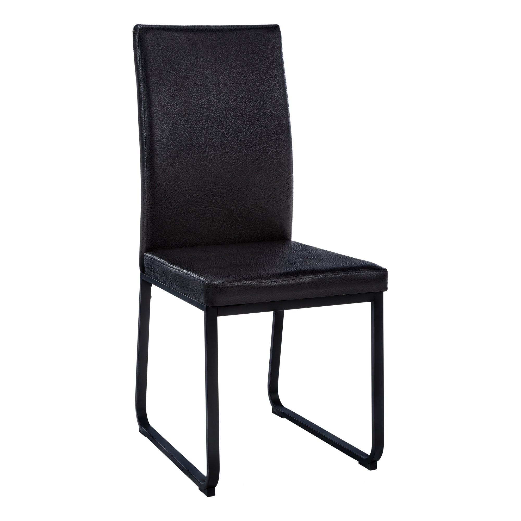 I 1106 Chaise, Lot De 2, Côté, Rembourré, Cuisine, Salle À Manger, Pu D'aspect Cuir, Métal, Noir, Contemporain, Moderne - Simple Boutique