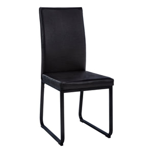 I 1106 Chaise, Lot De 2, Côté, Rembourré, Cuisine, Salle À Manger, Pu D'aspect Cuir, Métal, Noir, Contemporain, Moderne - Simple Boutique