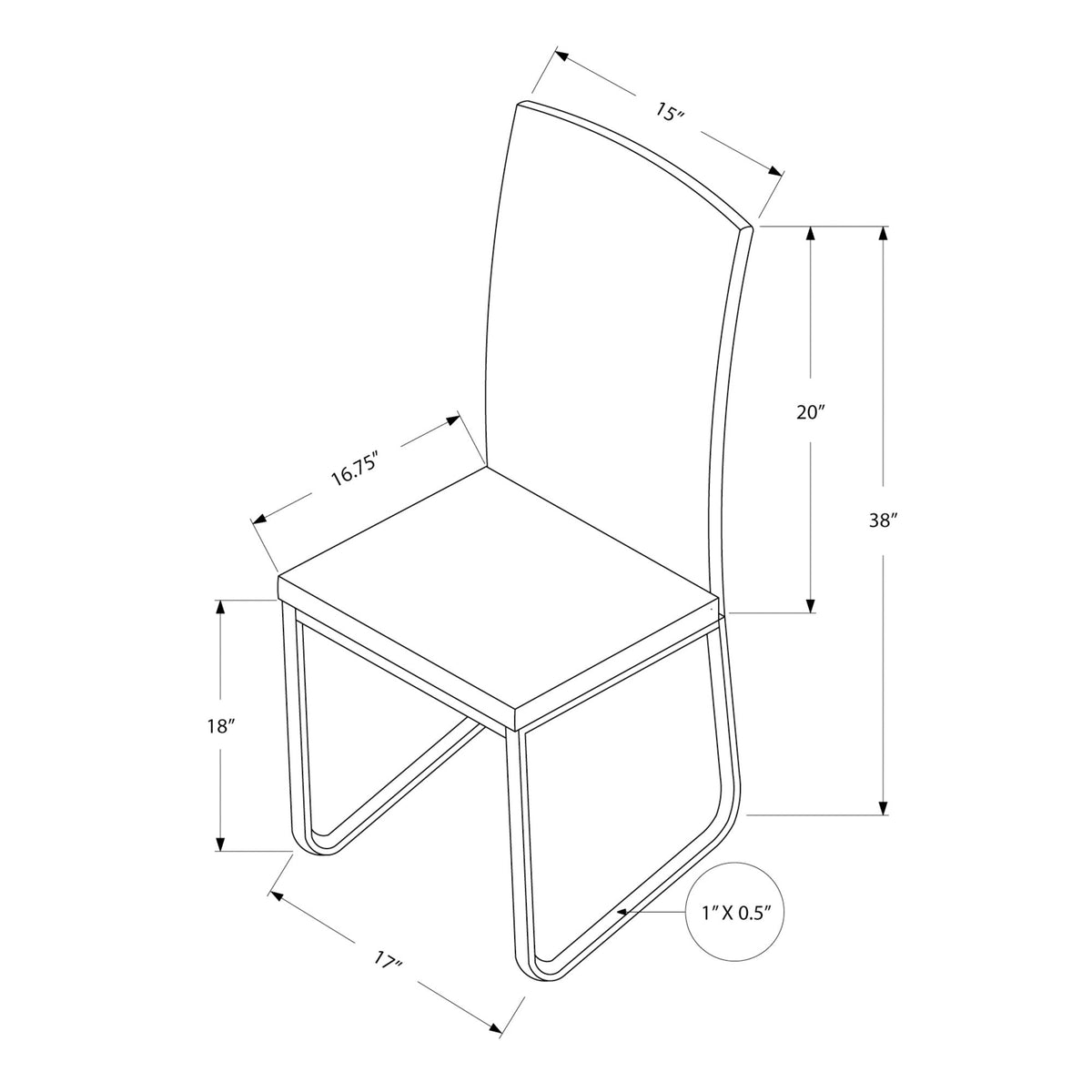 Monarch Specialties I 1106 Chaise, Lot De 2, Côté, Rembourré, Cuisine, Salle À Manger, Pu D'aspect Cuir, Métal, Noir, Contemporain, Moderne - Simple Boutique
