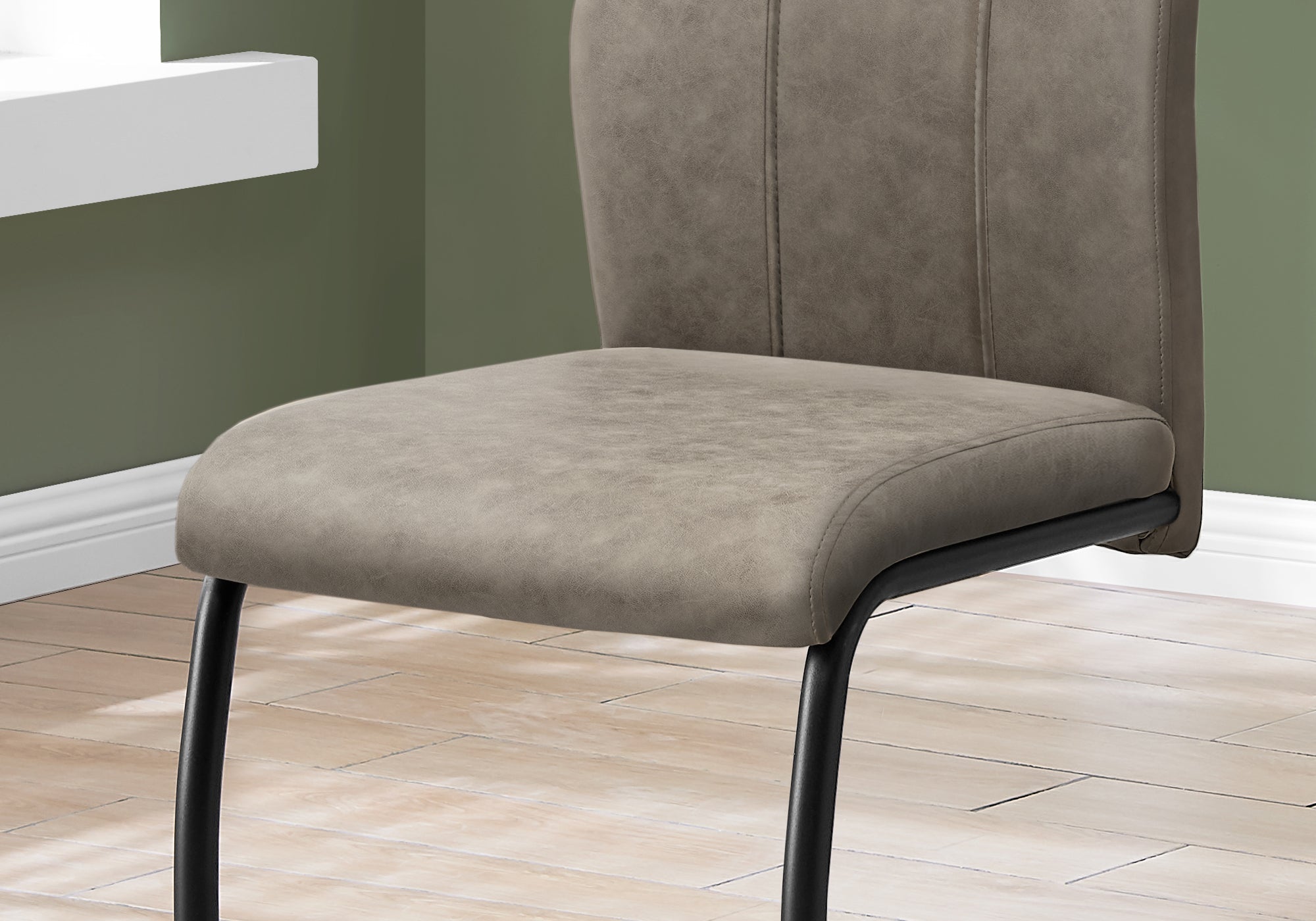 I 1114 Chaise, Lot De 2, Côté, Rembourré, Cuisine, Salle À Manger, En Tissu, Métal, Beige, Noir, Contemporain, Moderne - Simple Boutique