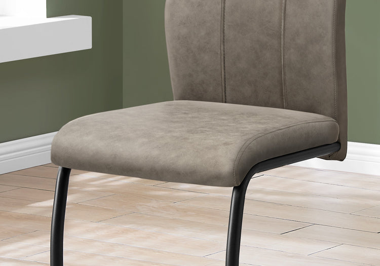 I 1114 Chaise, Lot De 2, Côté, Rembourré, Cuisine, Salle À Manger, En Tissu, Métal, Beige, Noir, Contemporain, Moderne - Simple Boutique