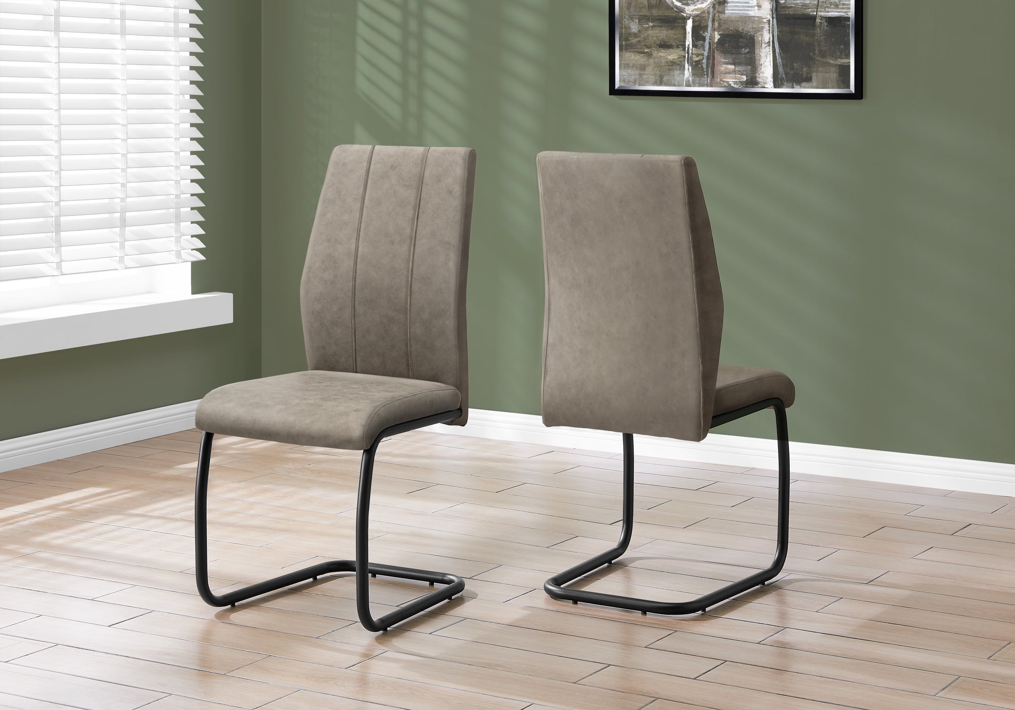 I 1114 Chaise, Lot De 2, Côté, Rembourré, Cuisine, Salle À Manger, En Tissu, Métal, Beige, Noir, Contemporain, Moderne - Simple Boutique