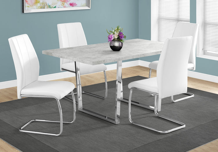 I 1119 Table A Manger, 60" Rectangulaire, Cuisine, Salle À Manger, Métal, Stratifié, Gris, Chrome, Contemporain, Moderne - Simple Boutique