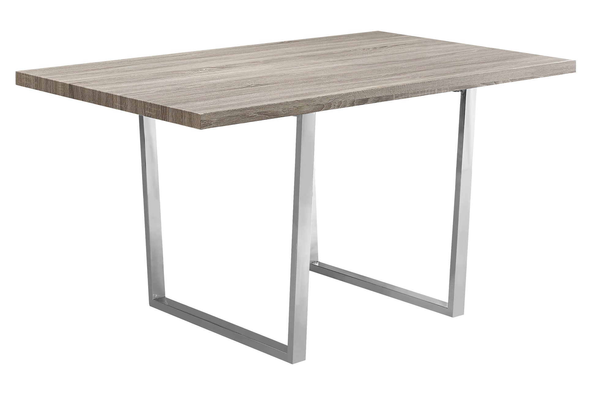 I 1121 Table A Manger, 60" Rectangulaire, Cuisine, Salle À Manger, Métal, Stratifié, Brun, Chrome, Contemporain, Moderne - Simple Boutique