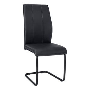 I 1123 Chaise, Lot De 2, Côté, Rembourré, Cuisine, Salle À Manger, Pu D'aspect Cuir, Métal, Noir, Contemporain, Moderne - Simple Boutique