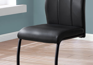 I 1123 Chaise, Lot De 2, Côté, Rembourré, Cuisine, Salle À Manger, Pu D'aspect Cuir, Métal, Noir, Contemporain, Moderne - Simple Boutique