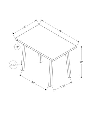 I 1136 Table A Manger, 60" Rectangulaire, Cuisine, Salle À Manger, Métal, Stratifié, Gris, Noir, Contemporain, Moderne - Simple Boutique