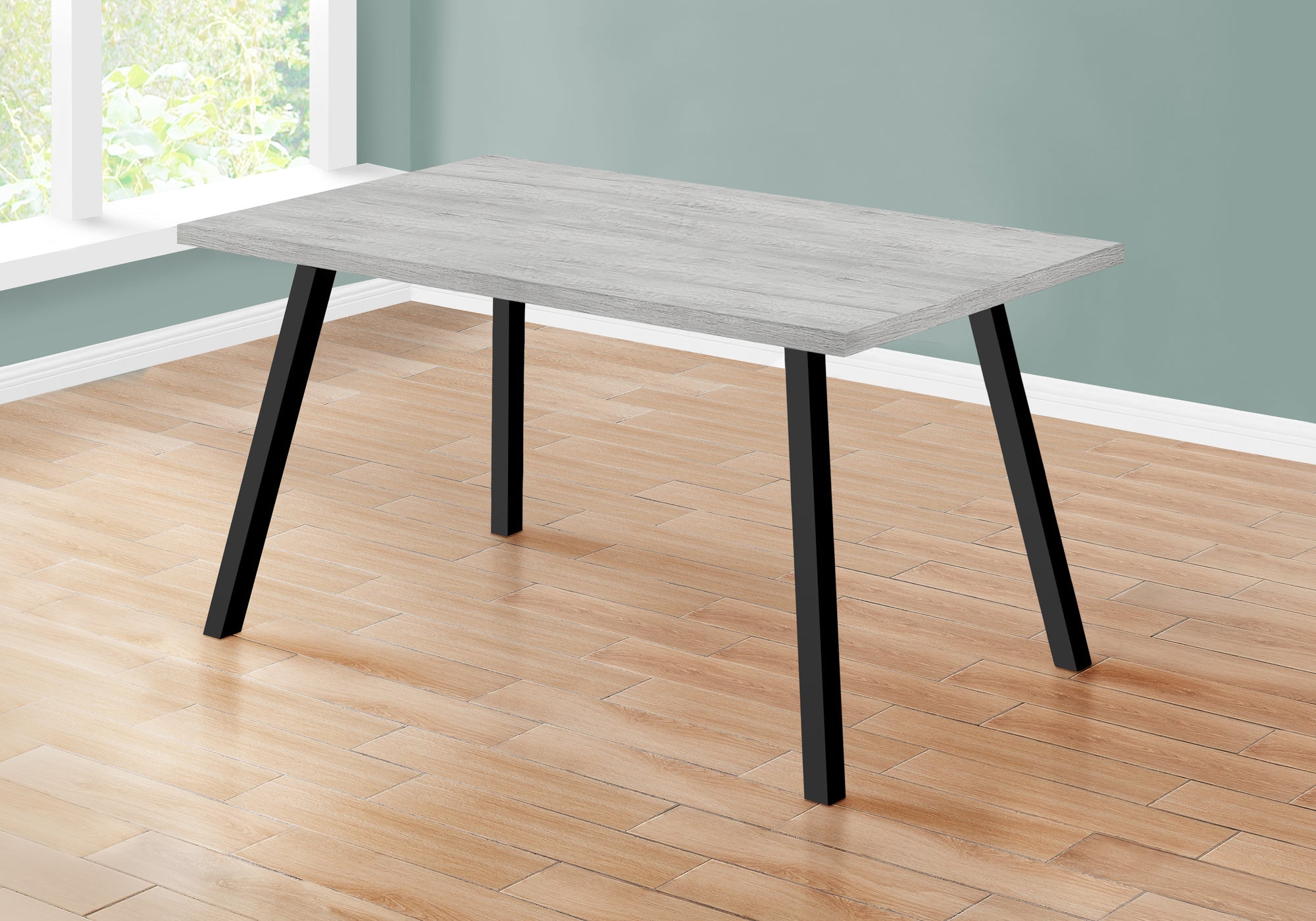 I 1136 Table A Manger, 60" Rectangulaire, Cuisine, Salle À Manger, Métal, Stratifié, Gris, Noir, Contemporain, Moderne - Simple Boutique