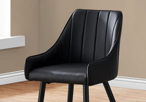 I 1187 Chaise, Lot De 2, Côté, Rembourré, Cuisine, Salle À Manger, Pu D'aspect Cuir, Métal, Noir, Contemporain, Moderne - Simple Boutique