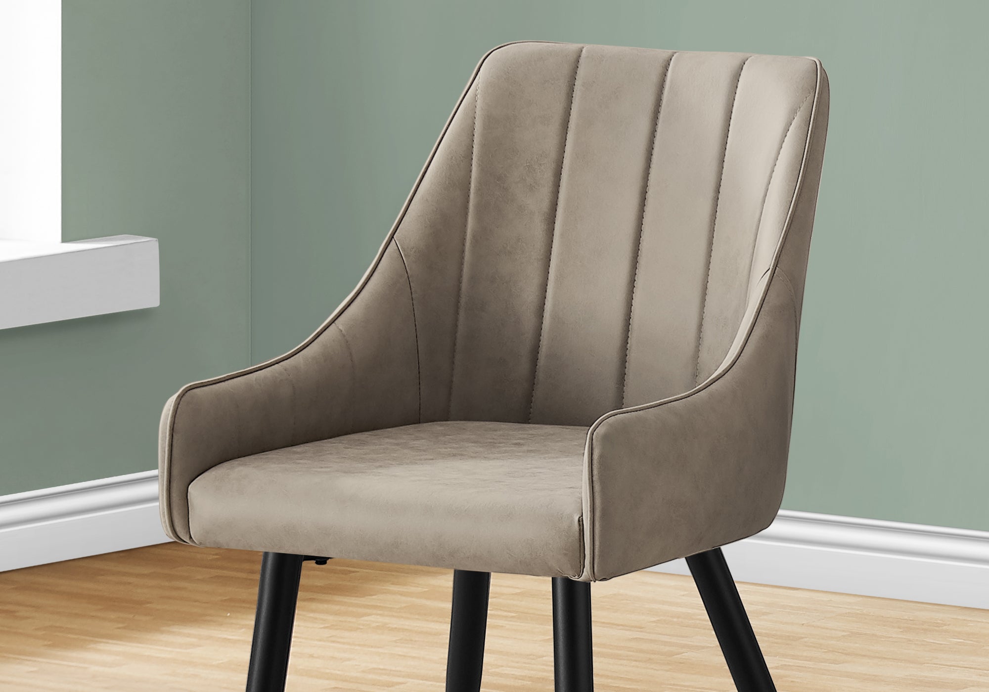 I 1188 Chaise, Lot De 2, Côté, Rembourré, Cuisine, Salle À Manger, En Tissu, Métal, Beige, Noir, Contemporain, Moderne - Simple Boutique