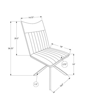 I 1215 Chaise, Lot De 2, Côté, Rembourré, Cuisine, Salle À Manger, Pu D'aspect Cuir, Métal, Noir, Contemporain, Moderne - Simple Boutique
