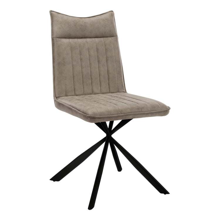 I 1216 Chaise, Lot De 2, Côté, Rembourré, Cuisine, Salle À Manger, En Tissu, Métal, Beige, Noir, Contemporain, Moderne - Simple Boutique