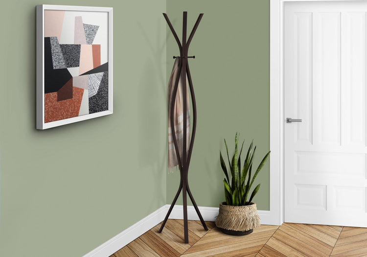 I 2016 Patère, Portemanteau, Sur Pied, 3 Crochets, Entrée, 72"h, Chambre À Coucher, Métal, Brun, Contemporain, Moderne - Simple Boutique