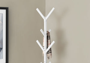 I 2059 Patère, Portemanteau, Sur Pied, 8 Crochets, Entrée, 70"h, Chambre À Coucher, Métal, Blanc, Contemporain, Moderne - Simple Boutique
