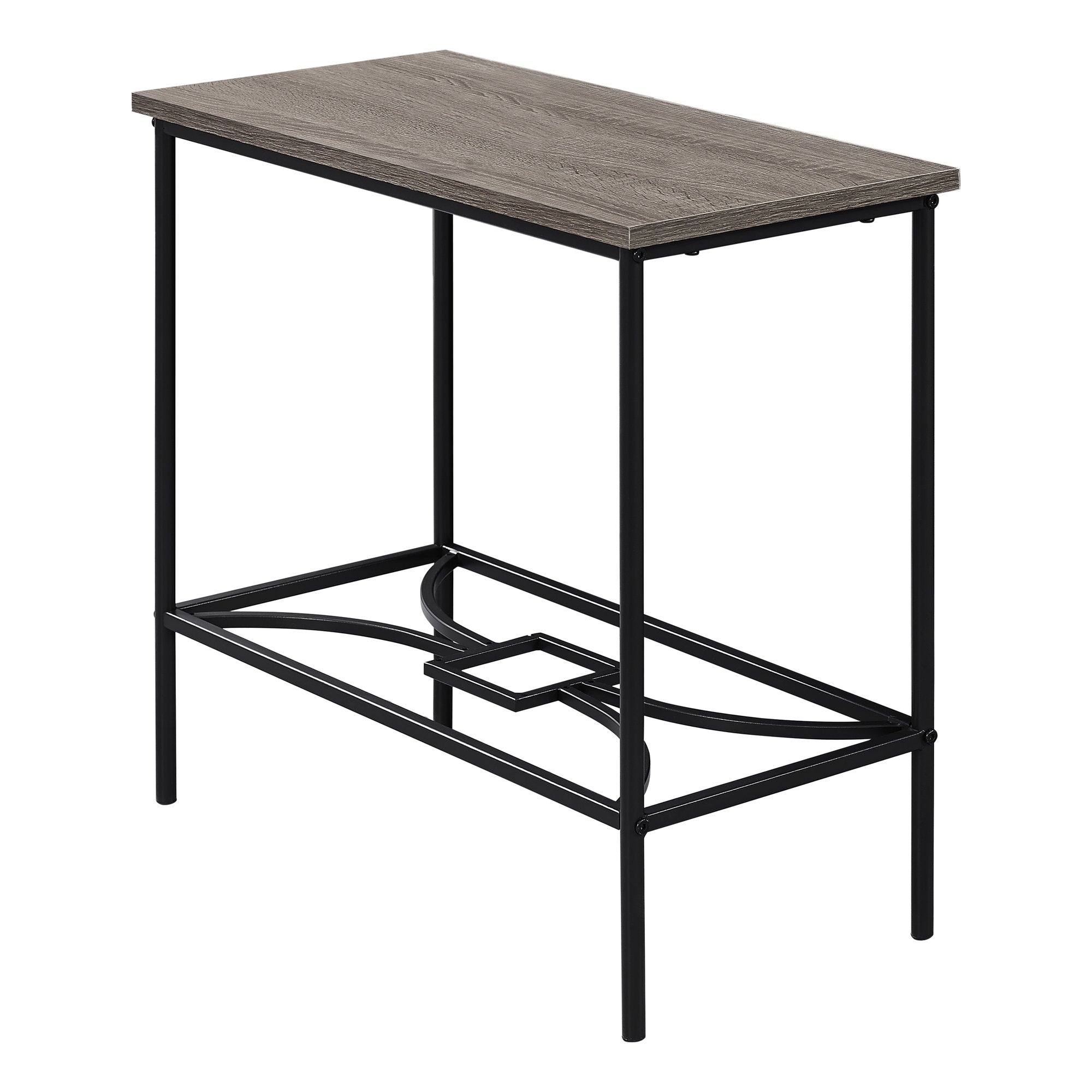 I 2075 Table D'appoint, Côté, Bout, Étroit, Petit, 2 Niveaux, Salon, Chambre À Coucher, Métal, Stratifié, Brun, Noir, Contemporain, Moderne - Simple Boutique