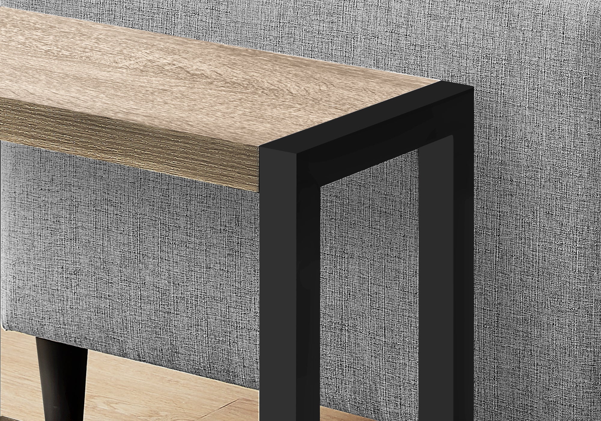 I 2083 Table D'appoint, Côté, Bout, Étroit, Petit, 2 Niveaux, Salon, Chambre À Coucher, Métal, Stratifié, Brun, Noir, Contemporain, Moderne - Simple Boutique