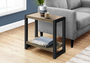 I 2083 Table D'appoint, Côté, Bout, Étroit, Petit, 2 Niveaux, Salon, Chambre À Coucher, Métal, Stratifié, Brun, Noir, Contemporain, Moderne - Simple Boutique