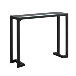 I 2106 Table D'appoint, Console, Entrée, Étroit, Sofa, Salon, Chambre À Coucher, Métal, Verre Trempé, Noir, Dégager, Contemporain, Moderne - Simple Boutique
