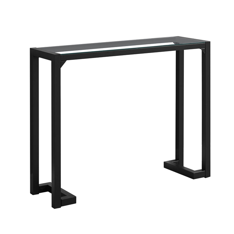 I 2106 Table D'appoint, Console, Entrée, Étroit, Sofa, Salon, Chambre À Coucher, Métal, Verre Trempé, Noir, Dégager, Contemporain, Moderne - Simple Boutique