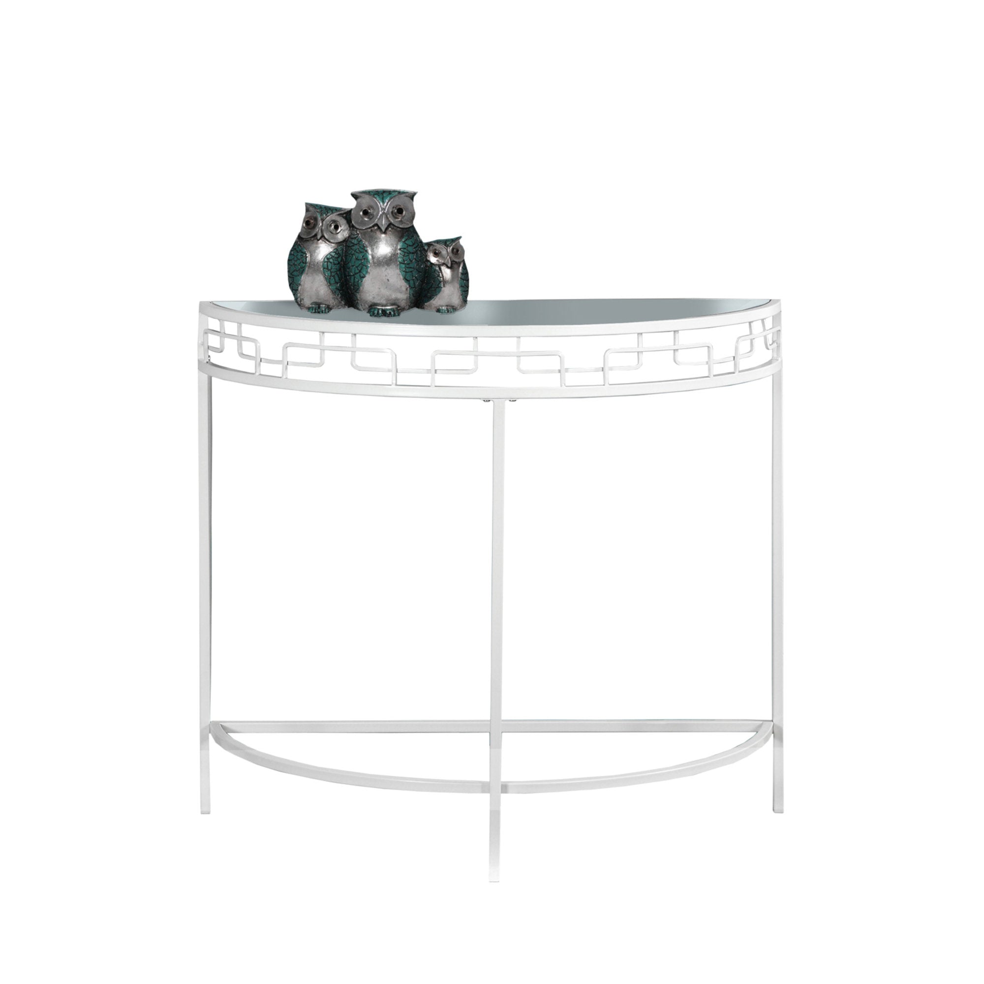 I 2112 Table D'appoint, Console, Entrée, Étroit, Sofa, Salon, Chambre À Coucher, Métal, Verre Trempé, Blanc, Dégager, Contemporain, Moderne - Simple Boutique