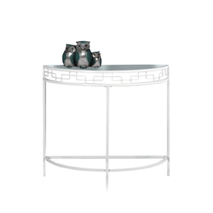 I 2112 Table D'appoint, Console, Entrée, Étroit, Sofa, Salon, Chambre À Coucher, Métal, Verre Trempé, Blanc, Dégager, Contemporain, Moderne - Simple Boutique