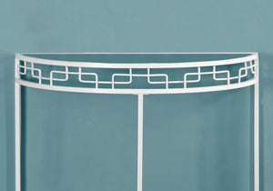I 2112 Table D'appoint, Console, Entrée, Étroit, Sofa, Salon, Chambre À Coucher, Métal, Verre Trempé, Blanc, Dégager, Contemporain, Moderne - Simple Boutique