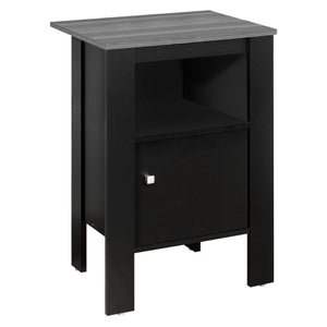 I 2134 Table D'appoint, Côté, Bout, Table De Nuit, Lampe, Rangement, Salon, Chambre À Coucher, Stratifié, Noir, Gris, Transitionnel - Simple Boutique