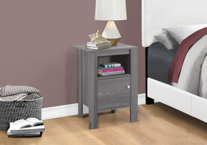 I 2138 Table D'appoint, Côté, Bout, Table De Nuit, Lampe, Rangement, Salon, Chambre À Coucher, Stratifié, Gris, Transitionnel - Simple Boutique